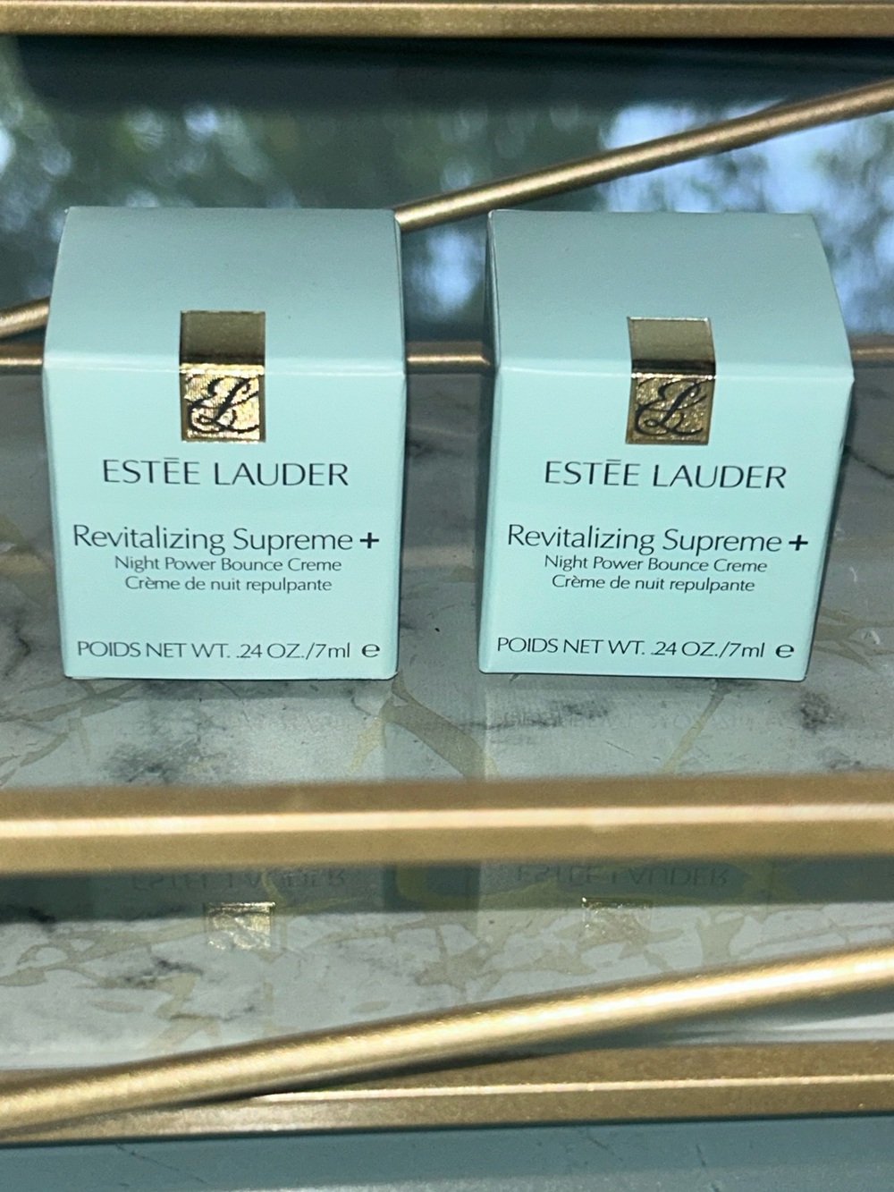 Lot of 2 Estée Lauder Revitalizing Supreme+ Night Power Bounce Crème-7ml NWT New
